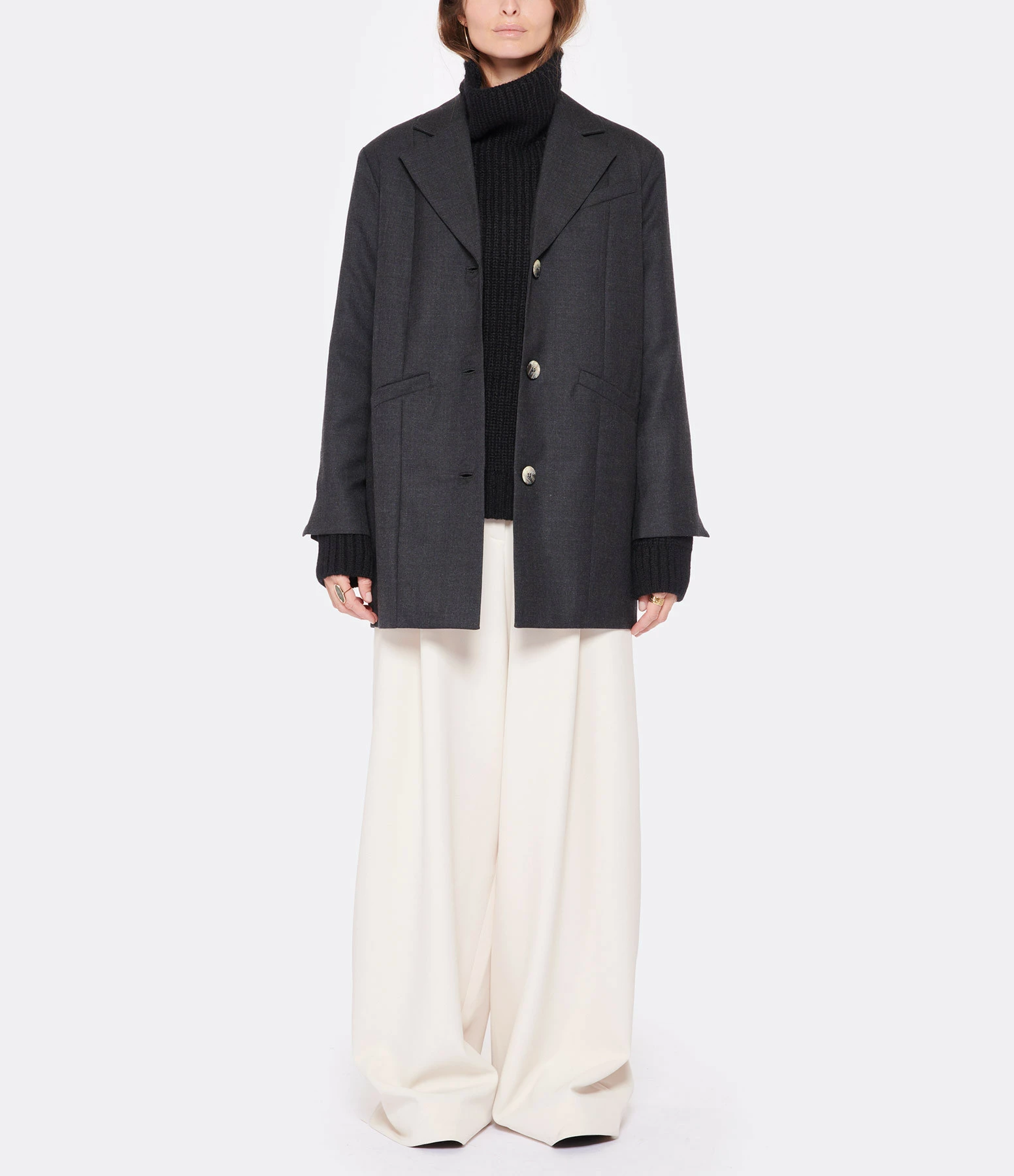 Meilleure affaire ???? GANNI Veste Blazer Oversize Laine Noir Phantom ✨ 4 Meilleure affaire ???? GANNI Veste Blazer Oversize Laine Noir Phantom ✨ – Image 4