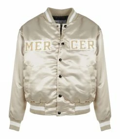 Meilleure affaire 😀 MERCER Veste Bomber Varsity Satin Sable 😉