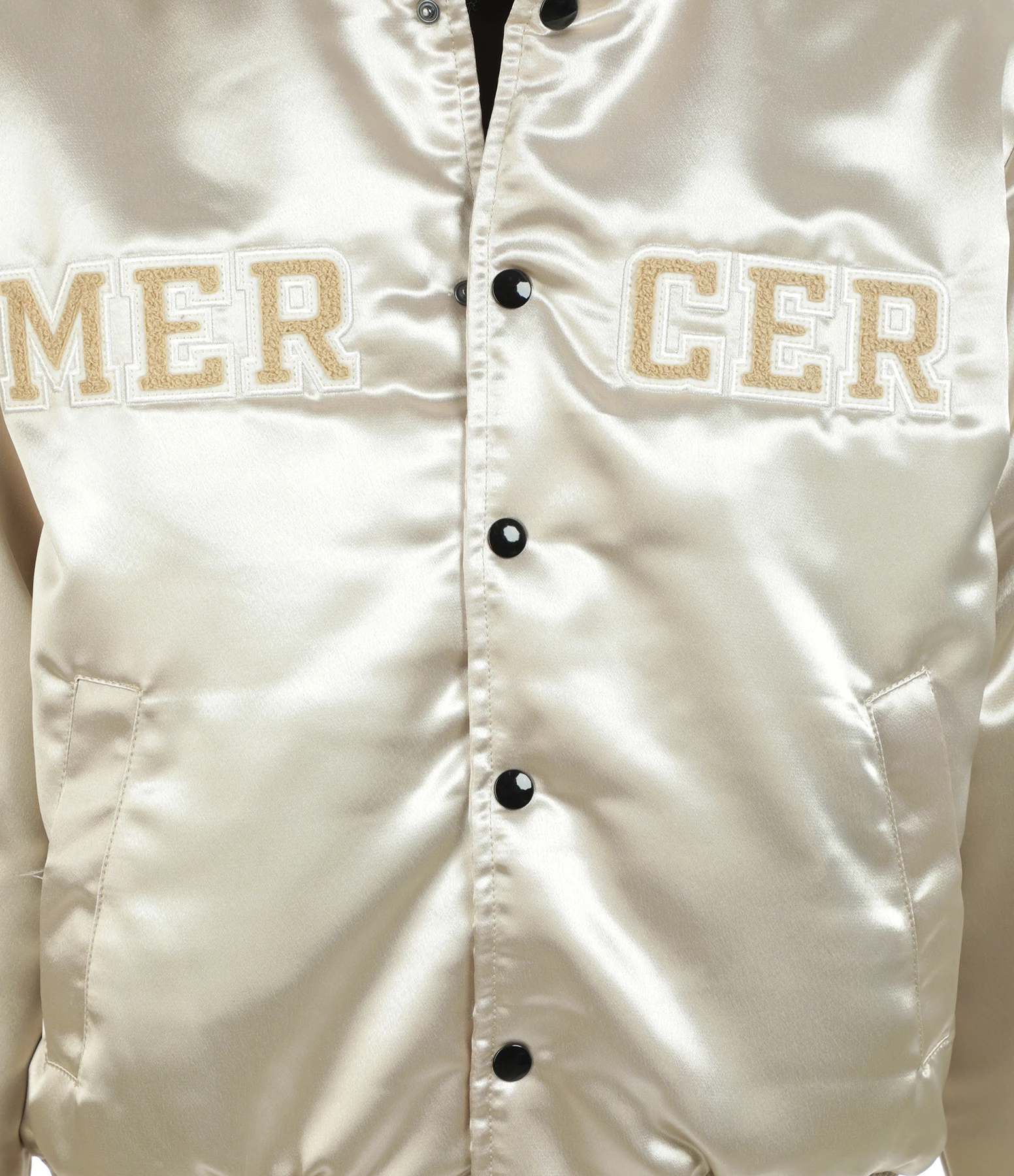 Meilleure affaire ???? MERCER Veste Bomber Varsity Satin Sable ???? 2 Meilleure affaire ???? MERCER Veste Bomber Varsity Satin Sable ???? – Image 2