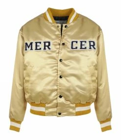 Nouveau ⭐ MERCER Veste Bomber Varsity Satin Jaune 😀