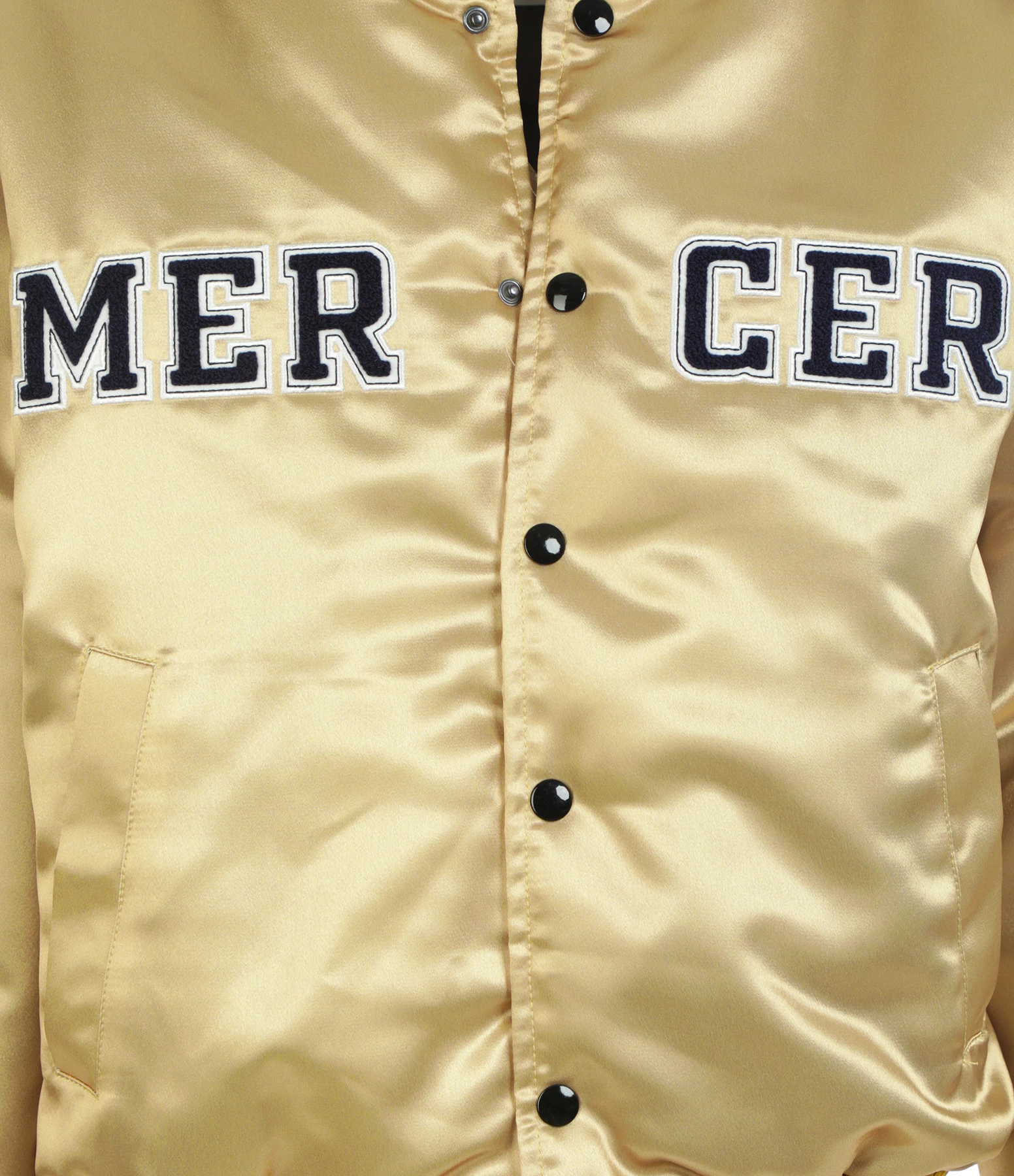 Nouveau ⭐ MERCER Veste Bomber Varsity Satin Jaune ???? 2 Nouveau ⭐ MERCER Veste Bomber Varsity Satin Jaune ???? – Image 2
