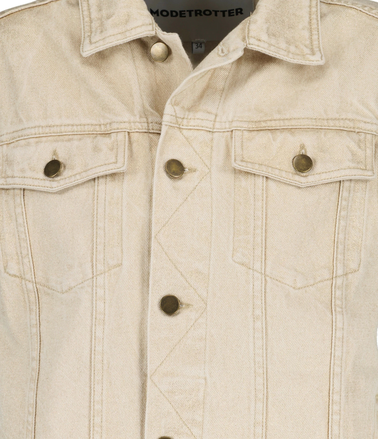 Coupon ⭐ MODETROTTER Veste Sans Manches Stan Thiou Coton Beige Doré ⭐ 2 Coupon ⭐ MODETROTTER Veste Sans Manches Stan Thiou Coton Beige Doré ⭐ – Image 2