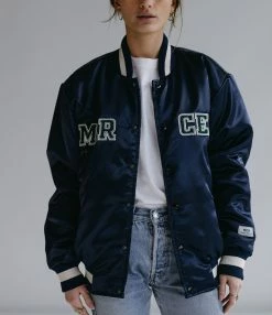 Meilleur prix 🥰 MERCER Veste Bomber Varsity Satin Bleu Marine 🎁 -BOUTIQUE MARGAUX LONNBERG unnamed file 1054