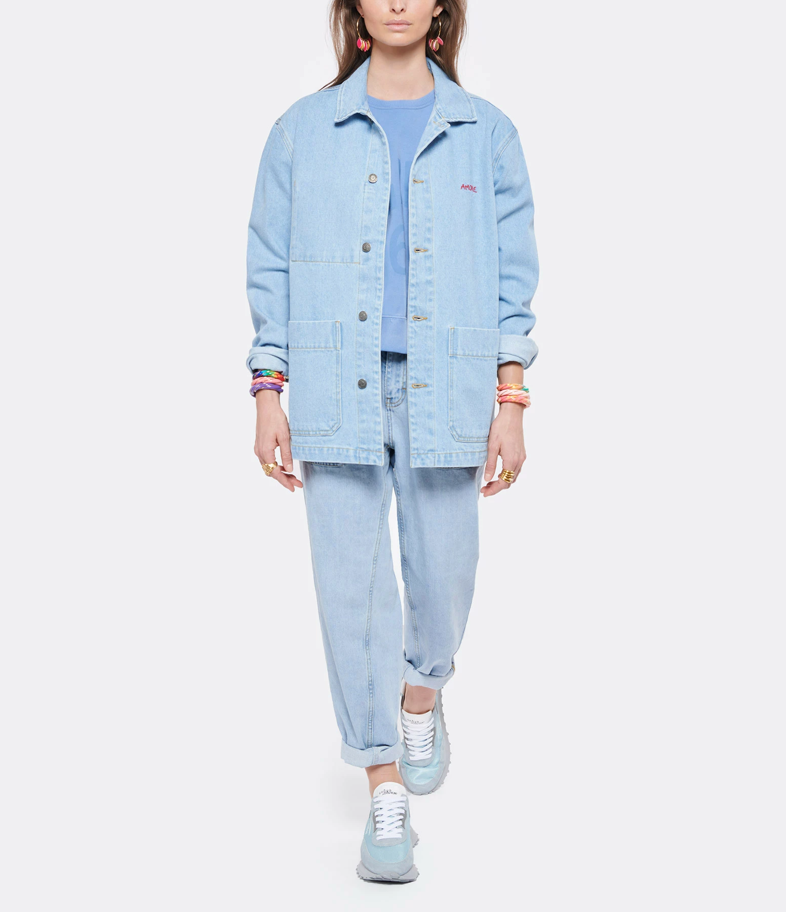 Promo ???? MAISON LABICHE Veste Unisexe Amore Denim Bleu ???? 4 Promo ???? MAISON LABICHE Veste Unisexe Amore Denim Bleu ???? – Image 4