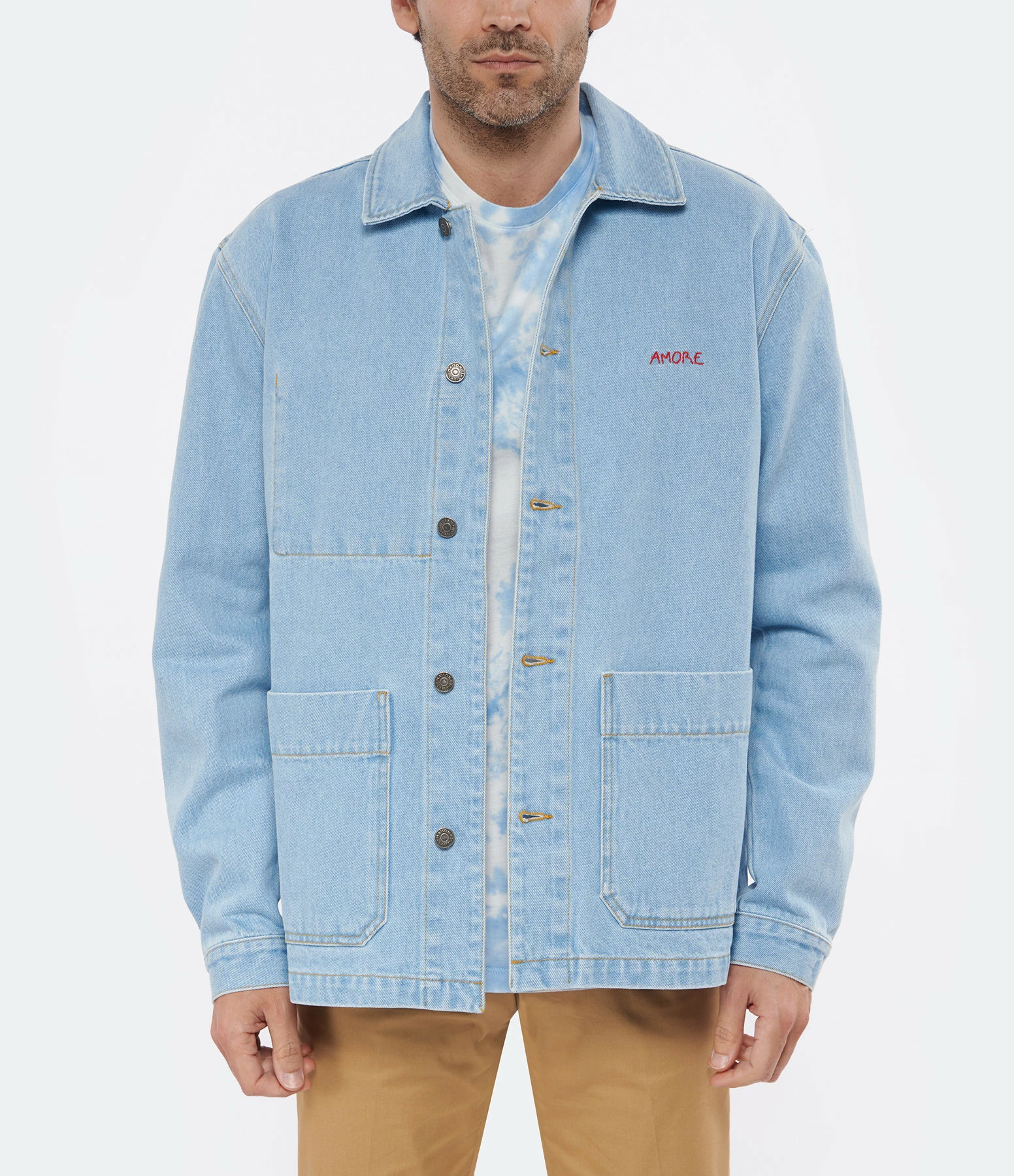 Promo ???? MAISON LABICHE Veste Unisexe Amore Denim Bleu ???? 6 Promo ???? MAISON LABICHE Veste Unisexe Amore Denim Bleu ???? – Image 6