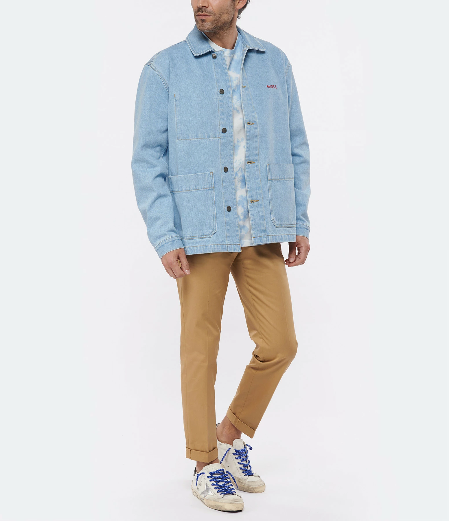 Promo ???? MAISON LABICHE Veste Unisexe Amore Denim Bleu ???? 7 Promo ???? MAISON LABICHE Veste Unisexe Amore Denim Bleu ???? – Image 7