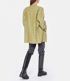 Budget 💯 GANNI Veste Blazer Slub Check Kaki ⭐ -BOUTIQUE MARGAUX LONNBERG unnamed file 1095