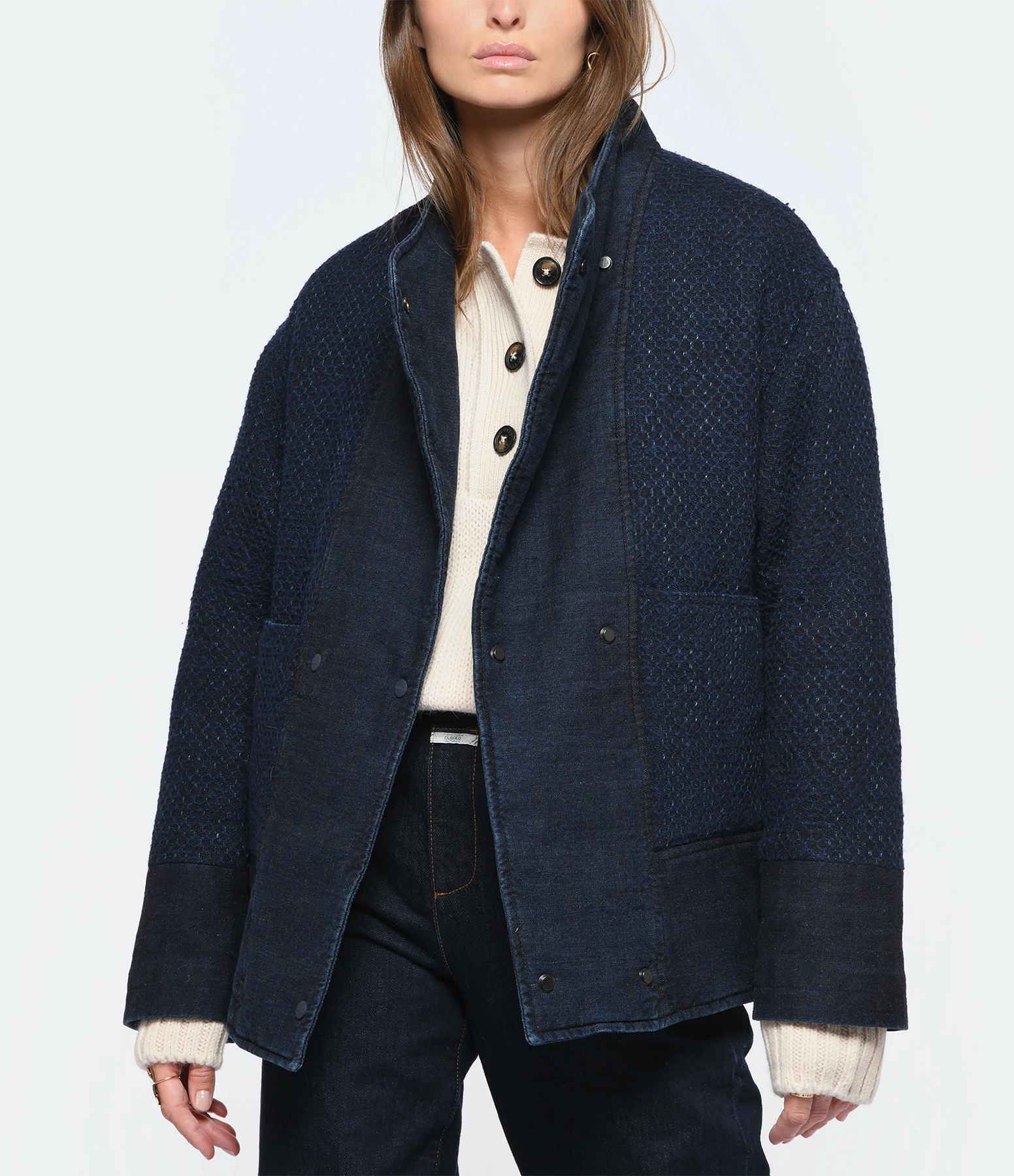 Meilleure vente 😍 CLOSED Veste Patchwork Denim Bleu Foncé 🌟 2 Meilleure vente 😍 CLOSED Veste Patchwork Denim Bleu Foncé 🌟 – Image 2