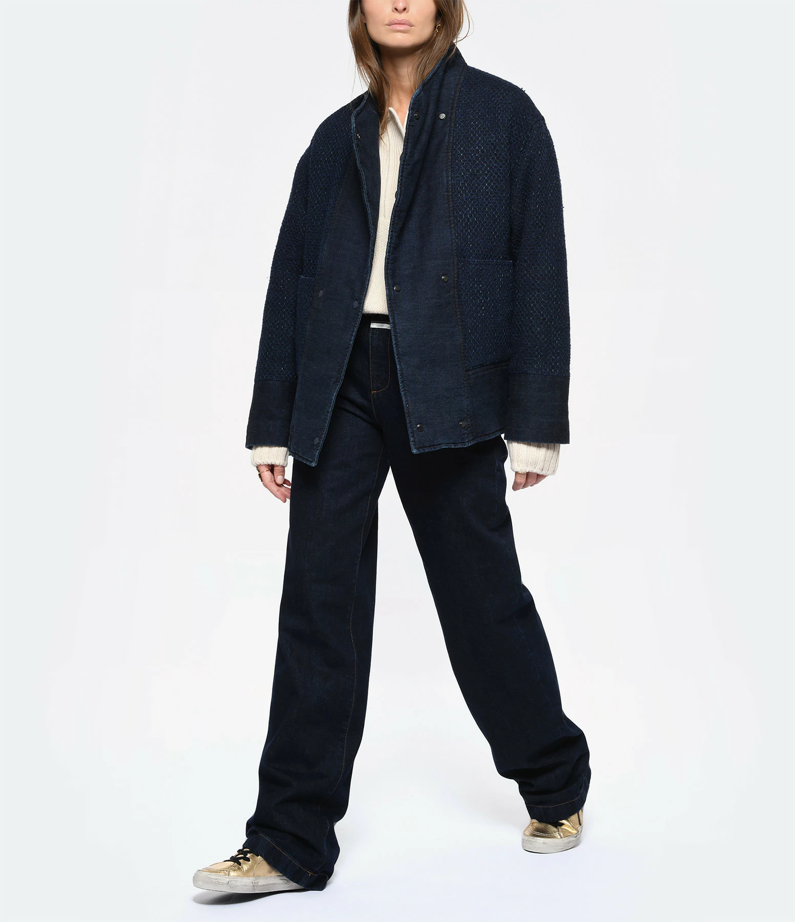 Meilleure vente 😍 CLOSED Veste Patchwork Denim Bleu Foncé 🌟 3 Meilleure vente 😍 CLOSED Veste Patchwork Denim Bleu Foncé 🌟 – Image 3