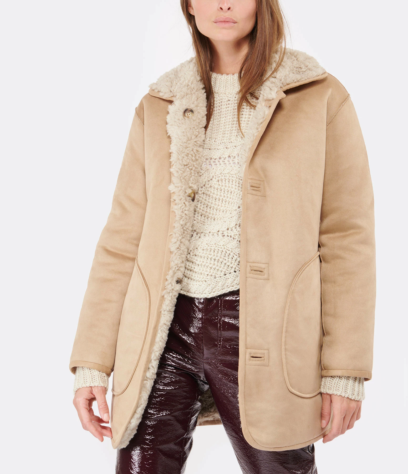 De gros ???? VANESSA BRUNO Veste Réversible Vanna Beige ???? 6 De gros ???? VANESSA BRUNO Veste Réversible Vanna Beige ???? – Image 6