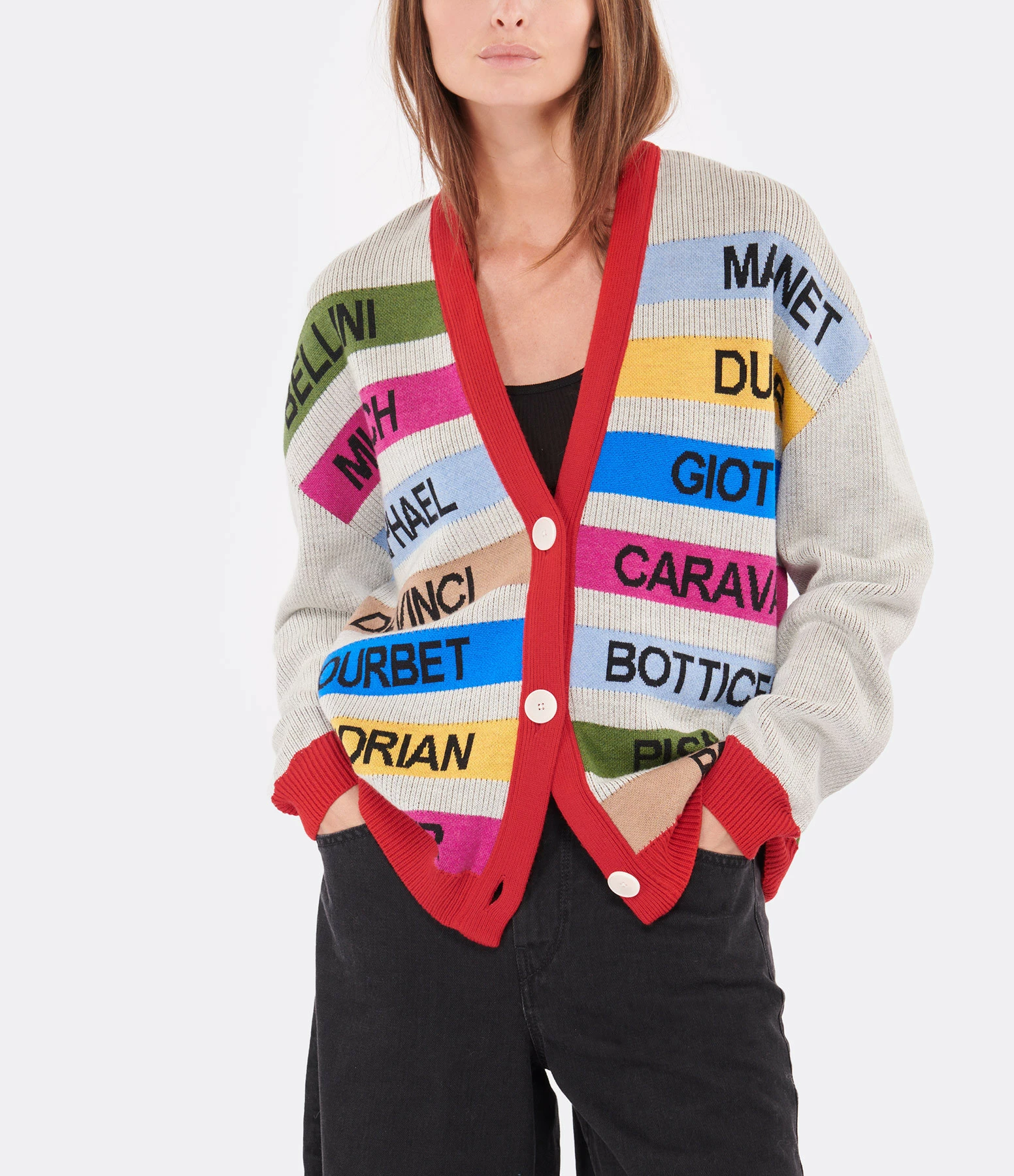 Vente flash 🎉 MII Gilet Ernst Laine Jacquard Multicolore 🥰 2 Vente flash 🎉 MII Gilet Ernst Laine Jacquard Multicolore 🥰 – Image 2