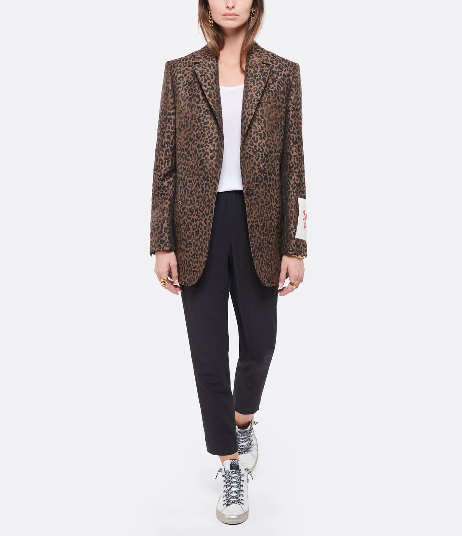 Remise 🎁 GOLDEN GOOSE Veste Blazer Golden Laine Léopard 🎉 5 Remise 🎁 GOLDEN GOOSE Veste Blazer Golden Laine Léopard 🎉 – Image 5