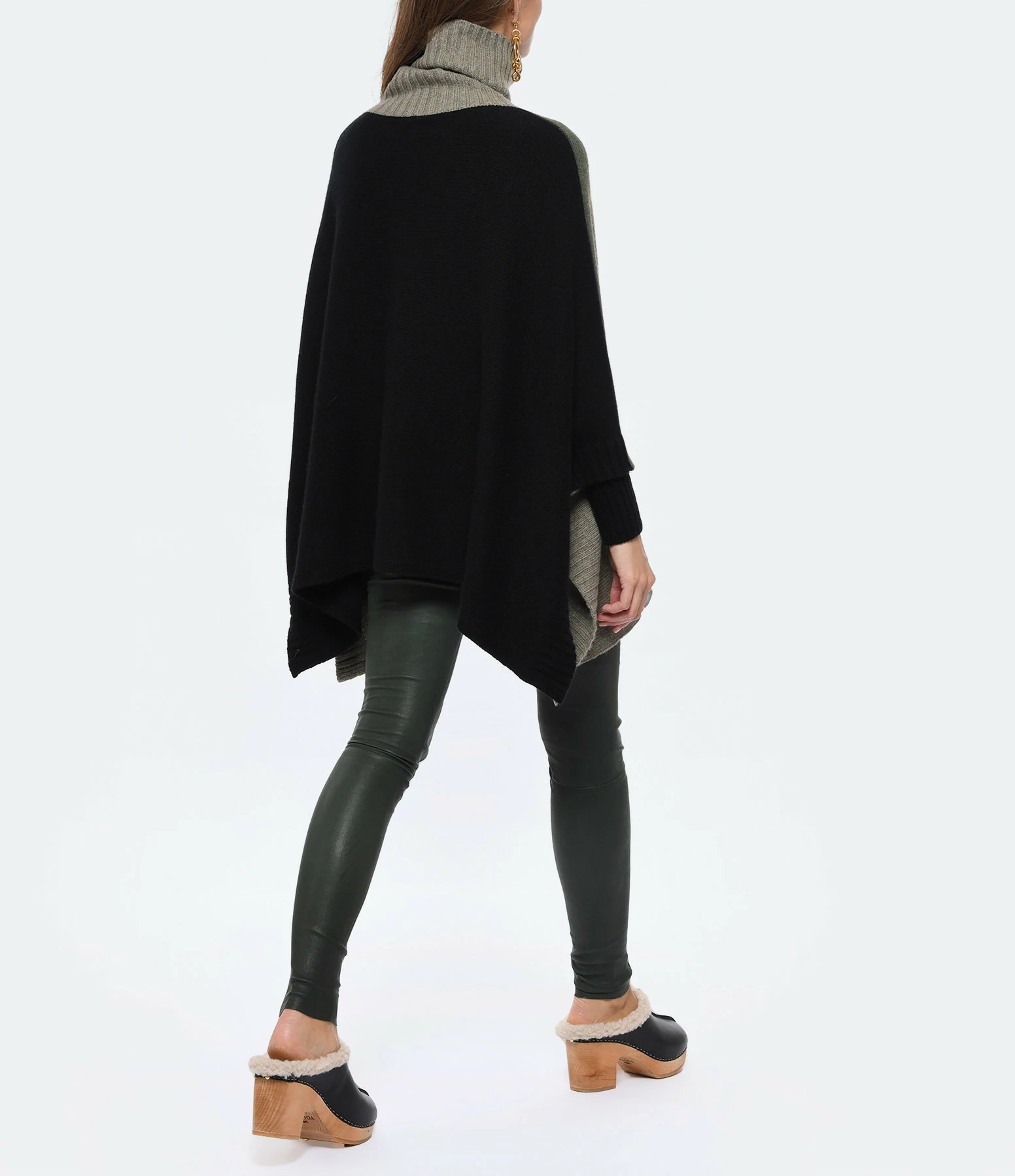 Meilleure vente ???? KUJTEN Poncho Ciara Smoking Cachemire Kaki Noir ???? 5 Meilleure vente ???? KUJTEN Poncho Ciara Smoking Cachemire Kaki Noir ???? – Image 5