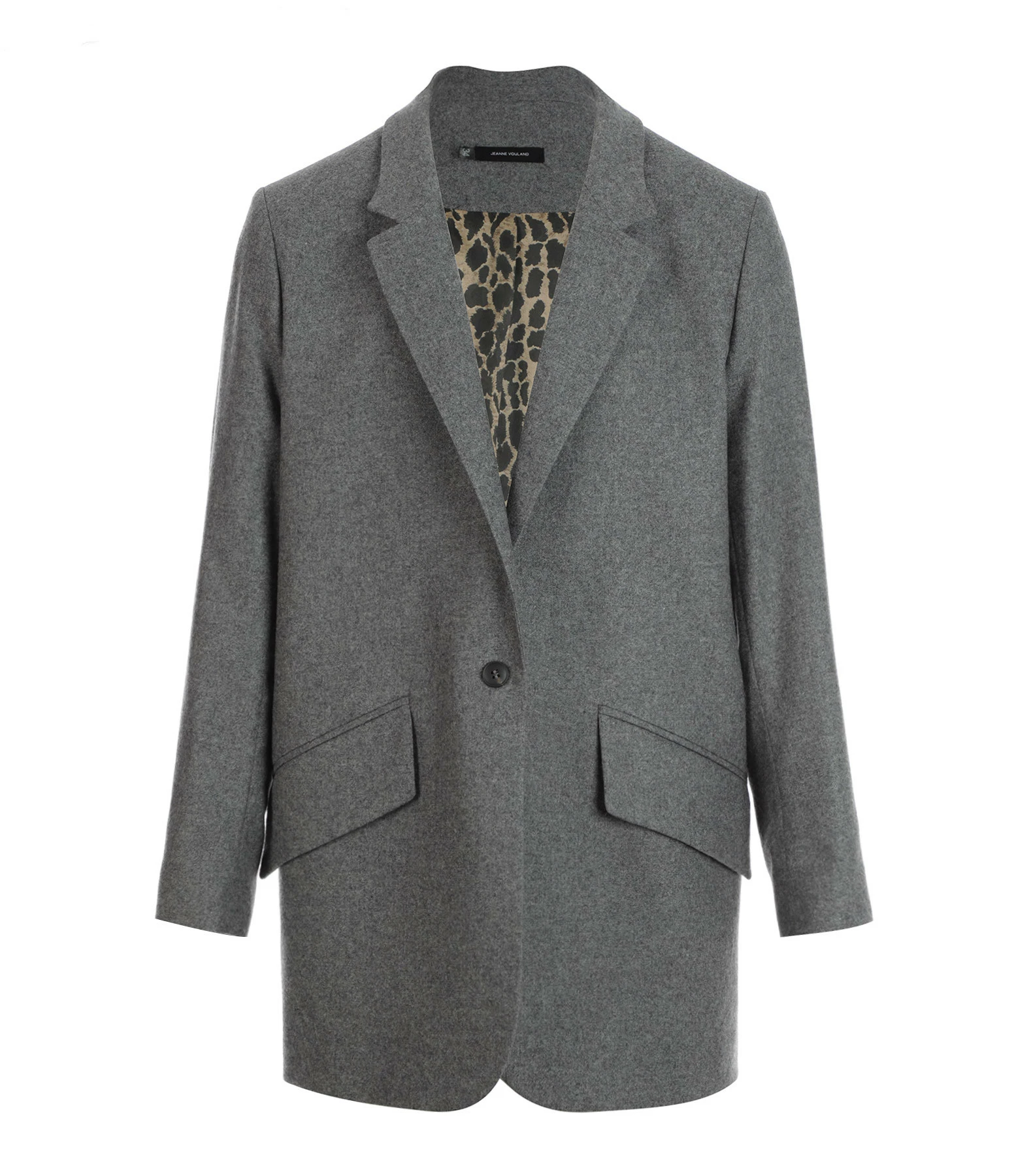 Coupon 🔥 JEANNE VOULAND Veste Blazer Geor Flanelle Gris Léopard 😀 1 Coupon 🔥 JEANNE VOULAND Veste Blazer Geor Flanelle Gris Léopard 😀