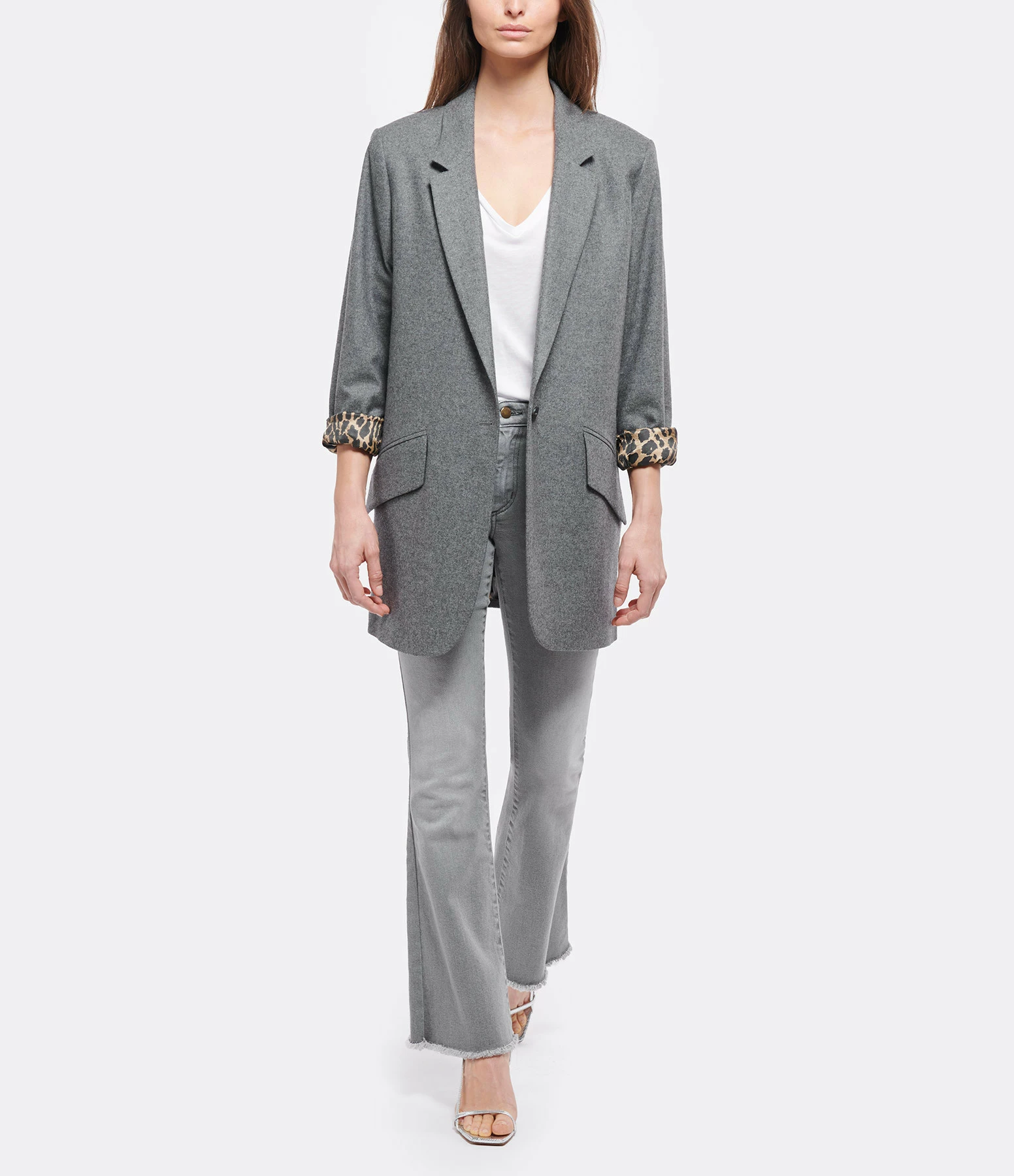 Coupon 🔥 JEANNE VOULAND Veste Blazer Geor Flanelle Gris Léopard 😀 4 Coupon 🔥 JEANNE VOULAND Veste Blazer Geor Flanelle Gris Léopard 😀 – Image 4