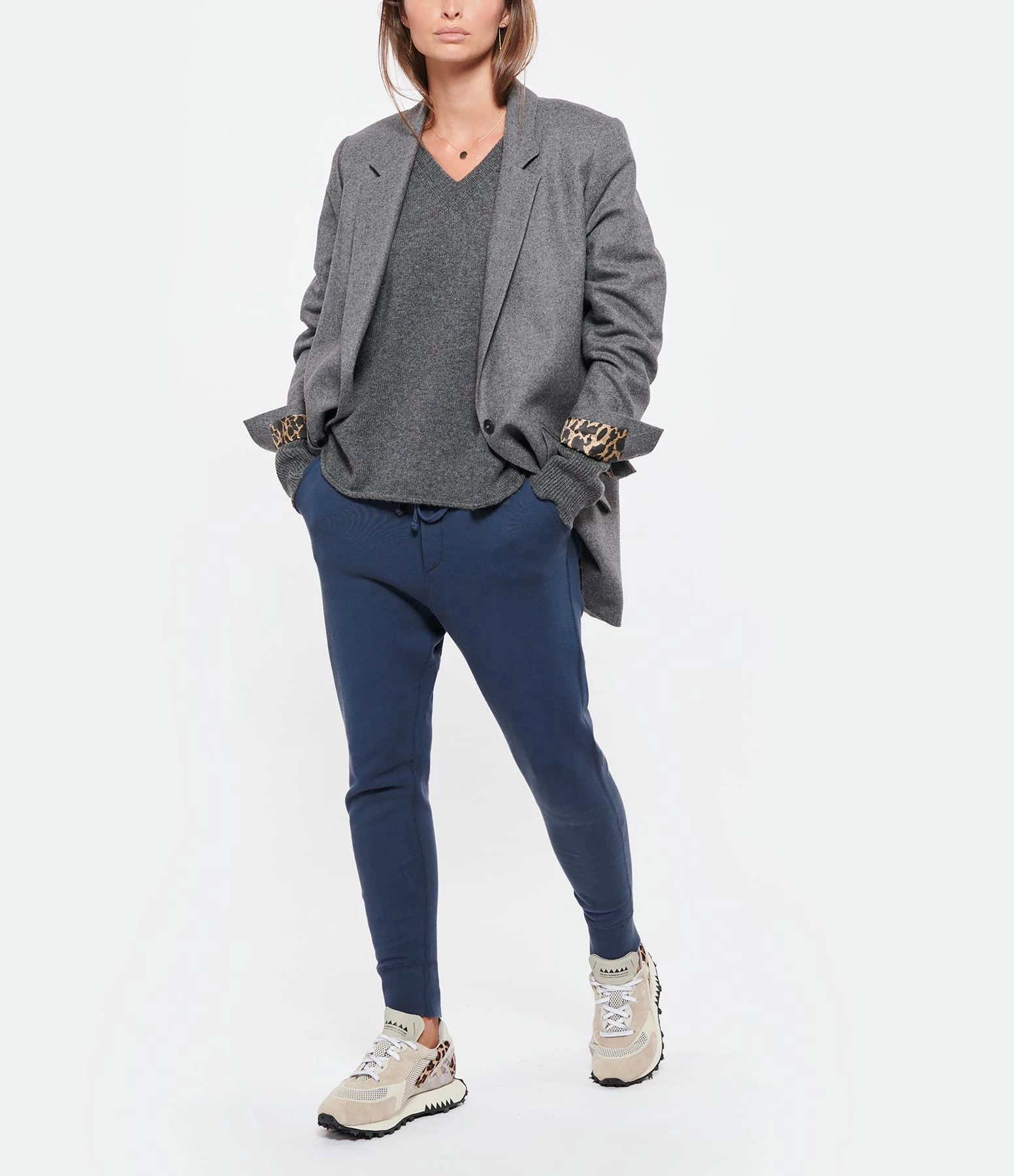 Coupon 🔥 JEANNE VOULAND Veste Blazer Geor Flanelle Gris Léopard 😀 8 Coupon 🔥 JEANNE VOULAND Veste Blazer Geor Flanelle Gris Léopard 😀 – Image 8