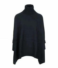 De gros 😉 KUJTEN Poncho Ciara Col Roulé Cachemire Noir 💯