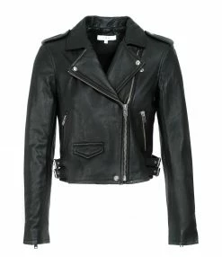 Bon marché 👏 IRO Veste Ashville Cuir Noir 🤩