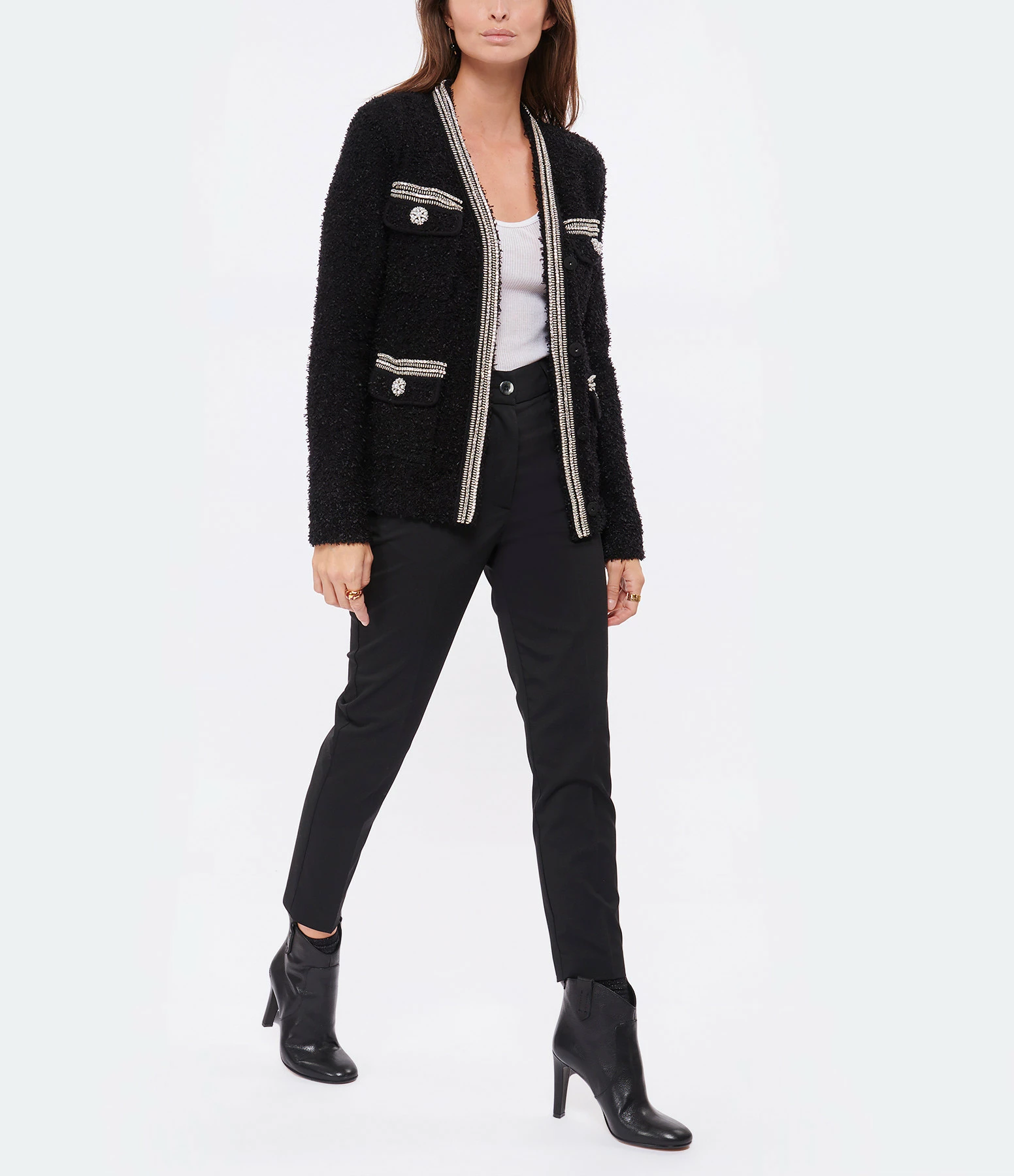 Offres 👏 SELF PORTRAIT Cardigan Poches Tweed Noir ⌛ 4 Offres 👏 SELF PORTRAIT Cardigan Poches Tweed Noir ⌛ – Image 4