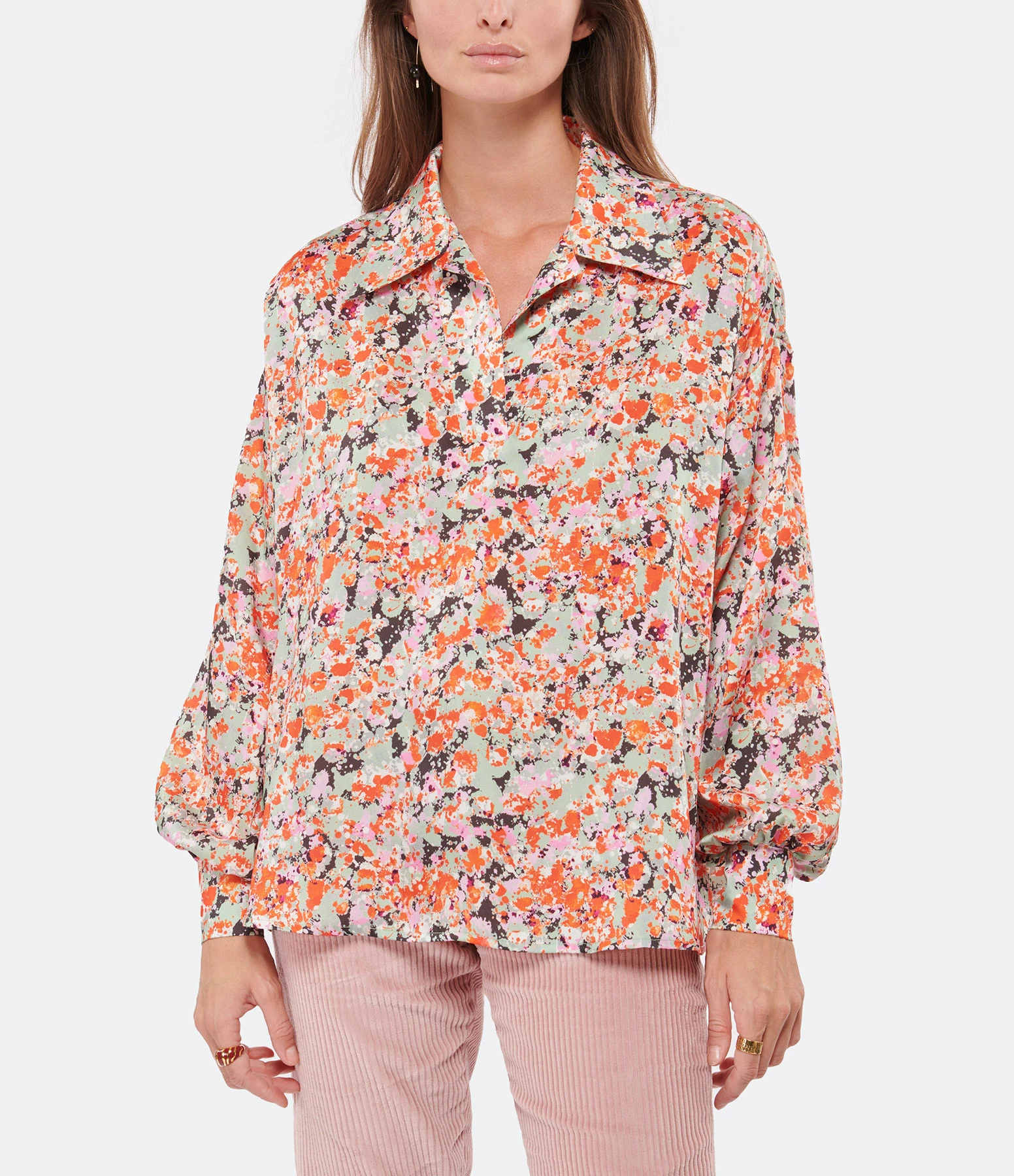 Coupon ???? MODETROTTER Blouse Alana Fleurie Orange ???? 3 Coupon ???? MODETROTTER Blouse Alana Fleurie Orange ???? – Image 3
