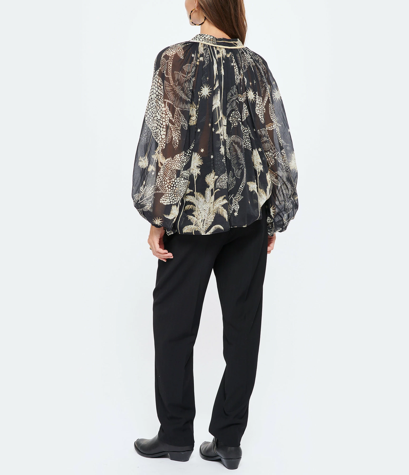 De gros 🤩 FORTE_FORTE Chemise Mi Alma Selvaje Coton Imprimé Noche 🛒 4 De gros 🤩 FORTE_FORTE Chemise Mi Alma Selvaje Coton Imprimé Noche 🛒 – Image 4