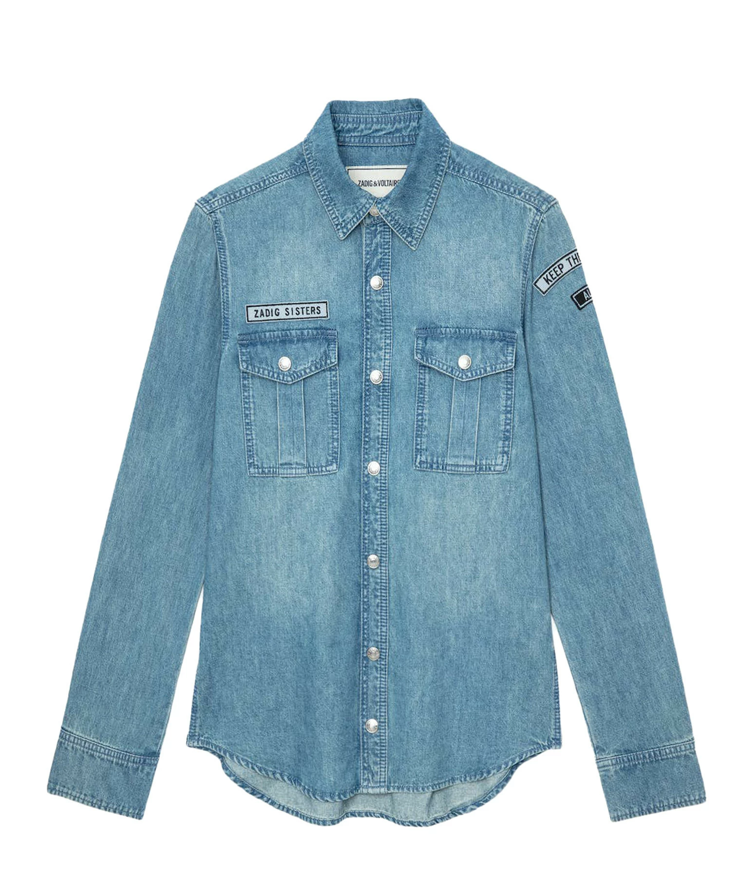 Bon marché 🧨 ZADIG & VOLTAIRE Chemise This Coton Denim Bleu Clair 🧨 1 Bon marché 🧨 ZADIG & VOLTAIRE Chemise This Coton Denim Bleu Clair 🧨