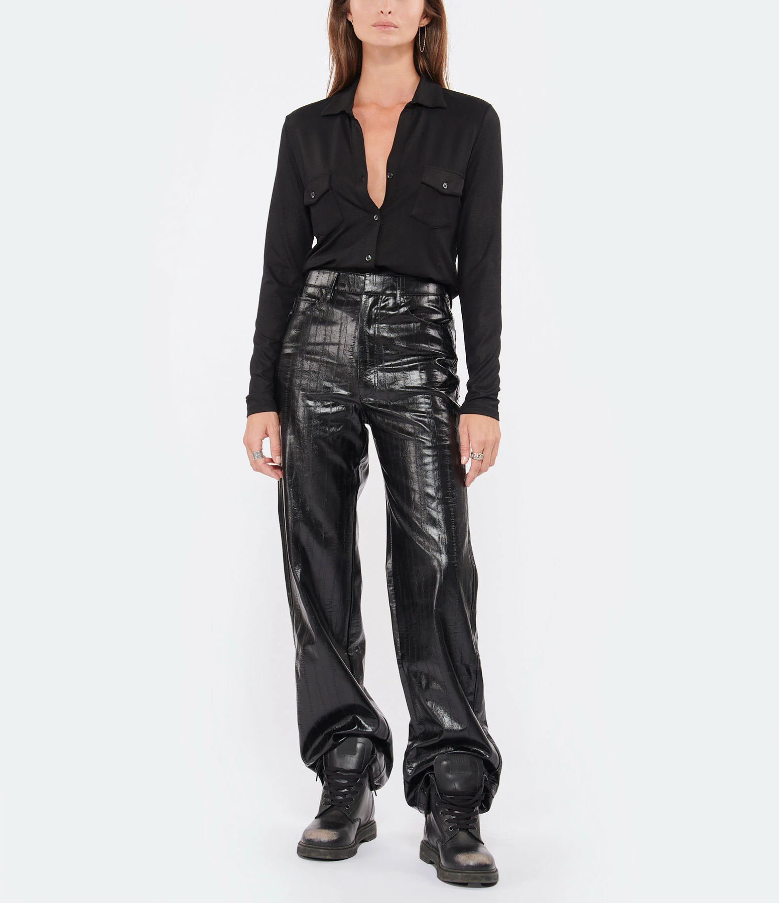 Offres 🎉 MAJESTIC FILATURES Chemise Métallique Noir ✨ 4 Offres 🎉 MAJESTIC FILATURES Chemise Métallique Noir ✨ – Image 4