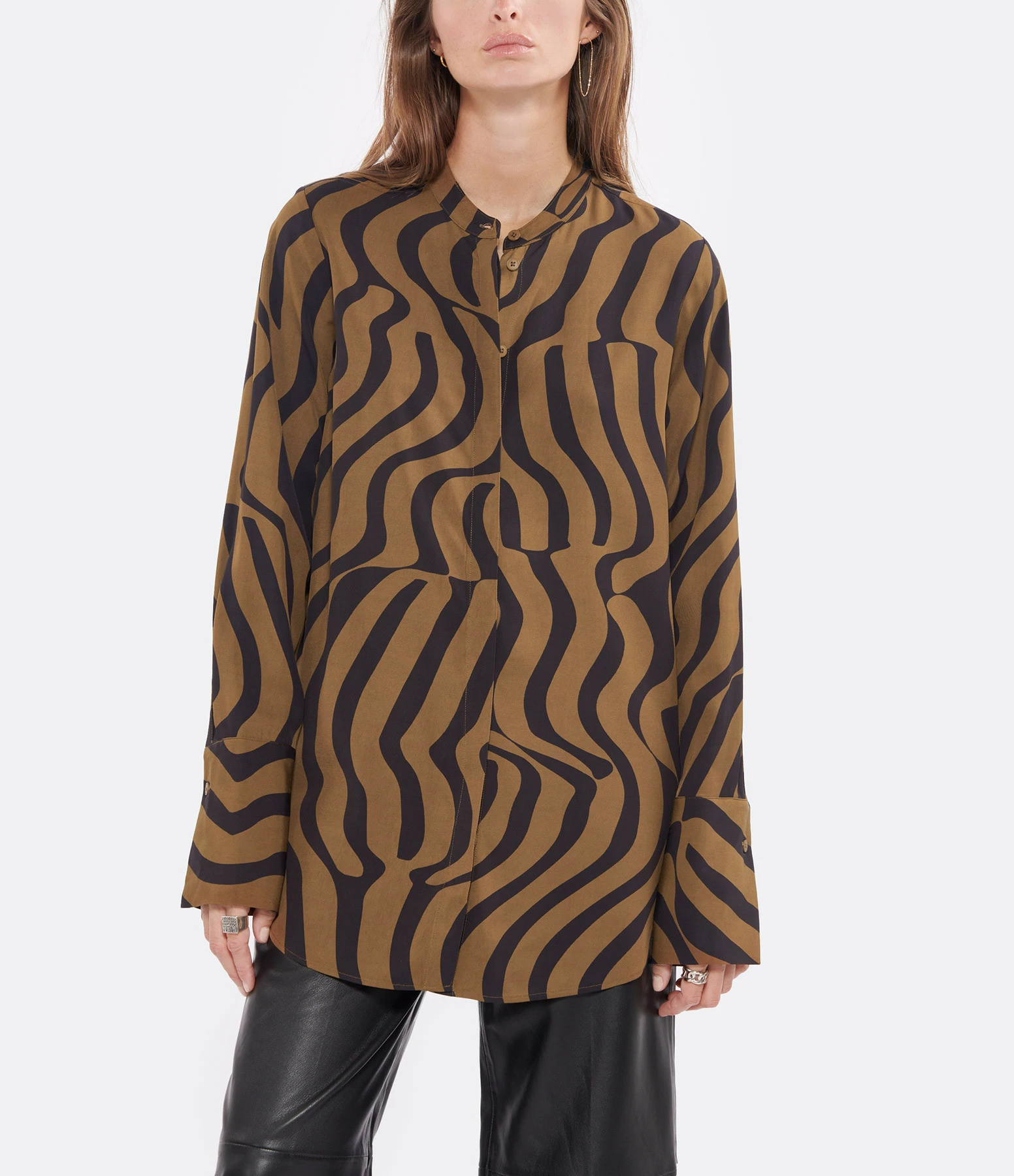 Bon marché 🌟 CLOSED Chemise Motifs Noir Chocolat ❤️ 3 Bon marché 🌟 CLOSED Chemise Motifs Noir Chocolat ❤️ – Image 3