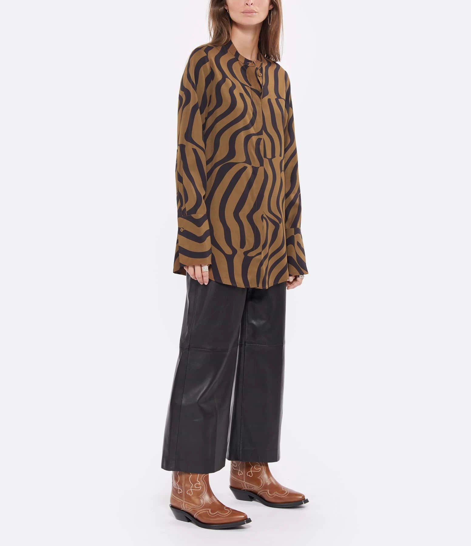 Bon marché 🌟 CLOSED Chemise Motifs Noir Chocolat ❤️ 4 Bon marché 🌟 CLOSED Chemise Motifs Noir Chocolat ❤️ – Image 4