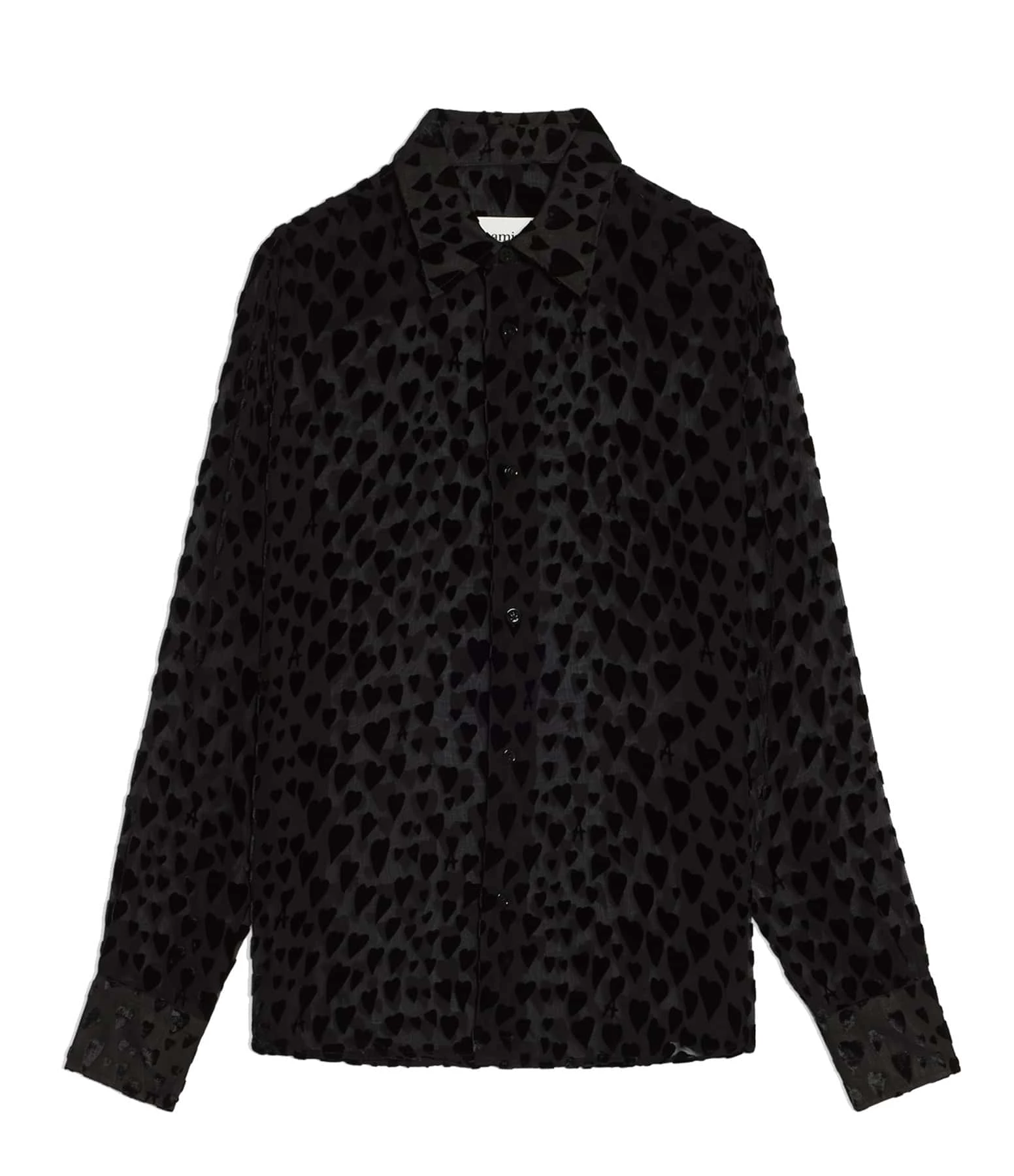 De gros ???? AMI PARIS Chemise Soie Cœurs Noir ???? 1 De gros ???? AMI PARIS Chemise Soie Cœurs Noir ????