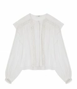 Grosses soldes 😉 ISABEL MARANT ÉTOILE Blouse Georgina Coton Blanc ⌛