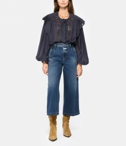 Meilleure vente ✔️ ISABEL MARANT ÉTOILE Blouse Georgina Coton Bleu Nuit 🔔 -BOUTIQUE MARGAUX LONNBERG unnamed file 1601
