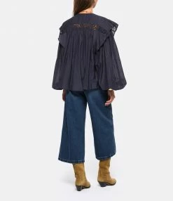Meilleure vente ✔️ ISABEL MARANT ÉTOILE Blouse Georgina Coton Bleu Nuit 🔔 -BOUTIQUE MARGAUX LONNBERG unnamed file 1602