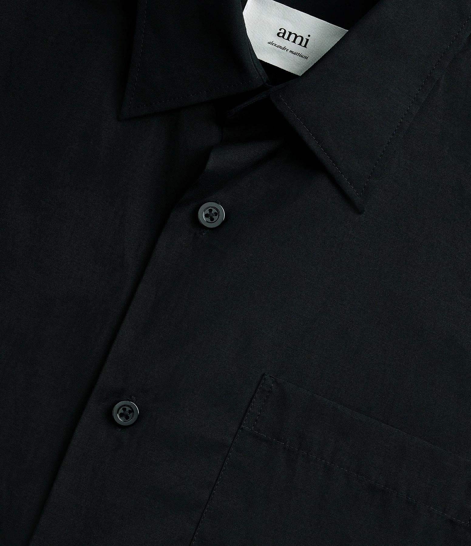 Budget 🤩 AMI PARIS Chemise Unisexe Coton Noir ✨ 2 Budget 🤩 AMI PARIS Chemise Unisexe Coton Noir ✨ – Image 2