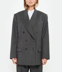 Budget 💯 ISABEL MARANT Veste Blazer Piaklero Laine Vierge Gris 😀 -BOUTIQUE MARGAUX LONNBERG unnamed file 162