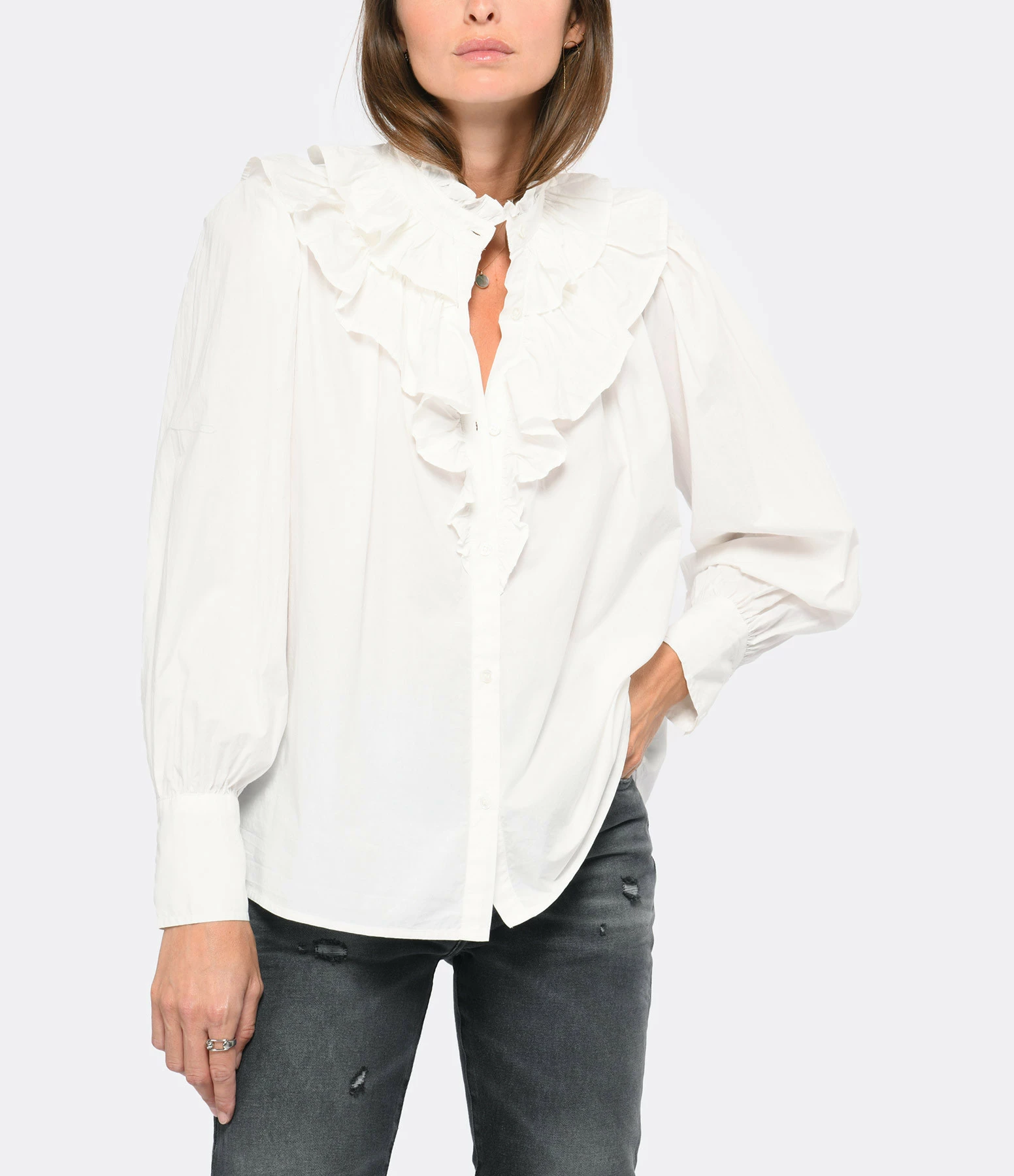 Promo ❤️ CHARLIE JOE Chemise Marius Coton Blanc ⭐ 3 Promo ❤️ CHARLIE JOE Chemise Marius Coton Blanc ⭐ – Image 3