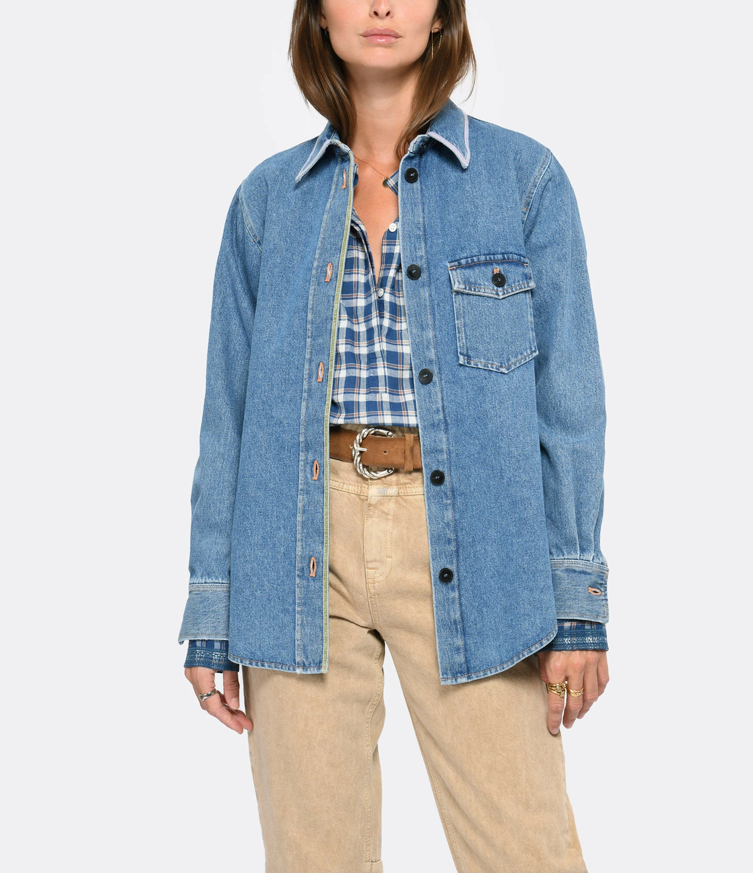 Bon marché ⭐ FORTE_FORTE Chemise Coton Denim Velours Bleu Délavé ✨ 2 Bon marché ⭐ FORTE_FORTE Chemise Coton Denim Velours Bleu Délavé ✨ – Image 2