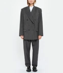 Budget 💯 ISABEL MARANT Veste Blazer Piaklero Laine Vierge Gris 😀 -BOUTIQUE MARGAUX LONNBERG unnamed file 163