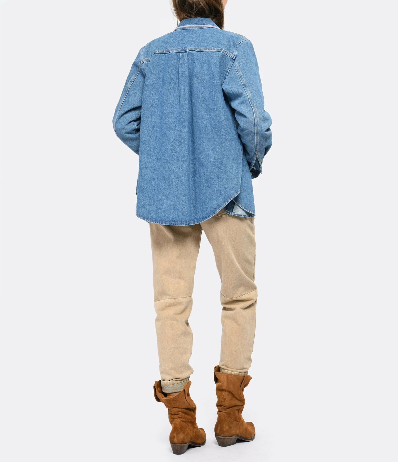 Bon marché ⭐ FORTE_FORTE Chemise Coton Denim Velours Bleu Délavé ✨ 4 Bon marché ⭐ FORTE_FORTE Chemise Coton Denim Velours Bleu Délavé ✨ – Image 4