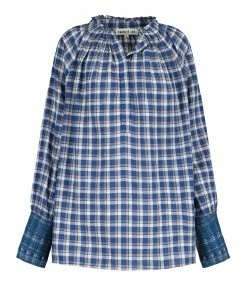 Le moins cher 💯 CHARLIE JOE Blouse Bastien Coton Carreaux Bleu 🎁