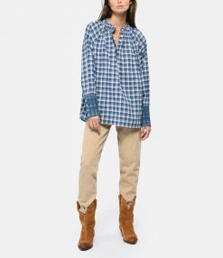 Le moins cher 💯 CHARLIE JOE Blouse Bastien Coton Carreaux Bleu 🎁 -BOUTIQUE MARGAUX LONNBERG unnamed file 1645