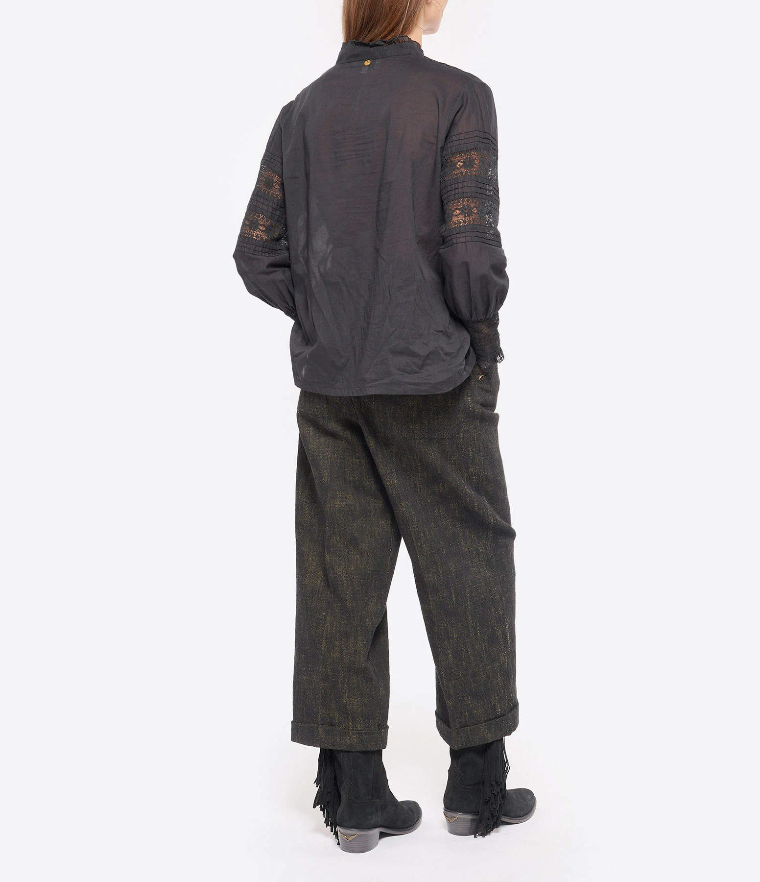 Promo ⌛ ANTIK BATIK Blouse Davina Coton Noir 🎁 5 Promo ⌛ ANTIK BATIK Blouse Davina Coton Noir 🎁 – Image 5