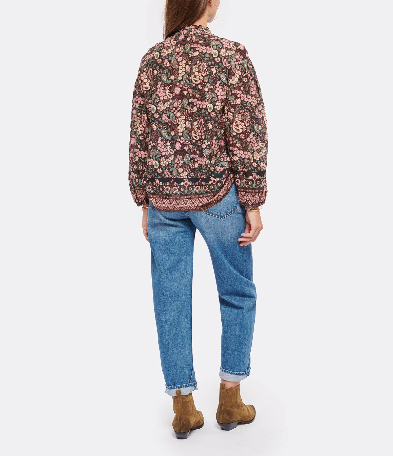 Le moins cher 😀 ANTIK BATIK Blouse Helena Coton Vert Rose ✔️ 5 Le moins cher 😀 ANTIK BATIK Blouse Helena Coton Vert Rose ✔️ – Image 5