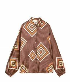 Vente flash 🌟 MOMONI Chemise Salice Soie Marron 🧨