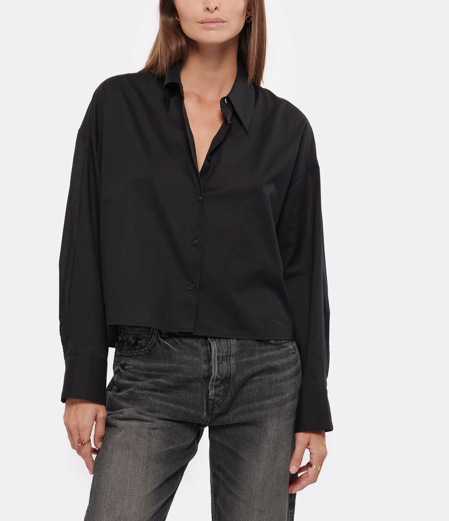 Le moins cher 🔔 JEANNE VOULAND Chemise Ima Coton Noir 🔔 3 Le moins cher 🔔 JEANNE VOULAND Chemise Ima Coton Noir 🔔 – Image 3