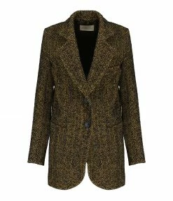 Meilleure affaire ❤️ VANESSA BRUNO Veste Blazer Marc Laine Noir Caramel ✔️