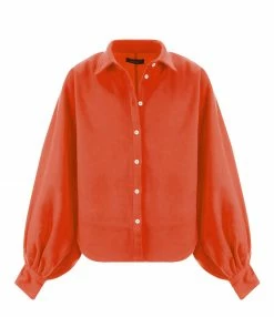 Budget 🥰 MADE IN TOMBOY Chemise Claire Laine Orange ✔️