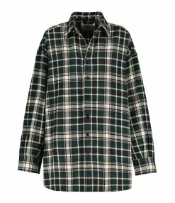 Meilleur prix 🔔 LAURENCE BRAS Surchemise Seberg Carreaux Coton Vert ✨