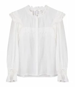Offres 👏 ISABEL MARANT ÉTOILE Blouse Gilatedy Coton Blanc ✔️