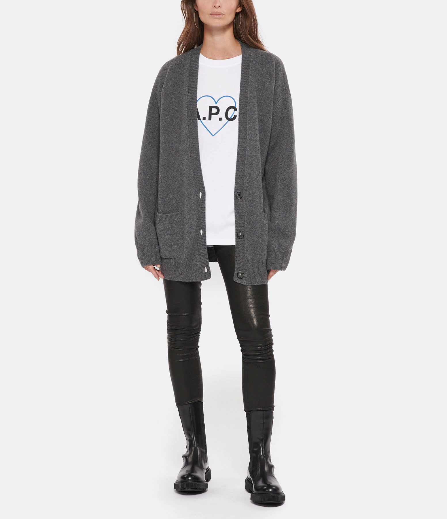 Remise ❤️ A.P.C. Cardigan Jane Cachemire Gris Chiné, Collaboration A.P.C X Jane Birkin ???? 3 Remise ❤️ A.P.C. Cardigan Jane Cachemire Gris Chiné, Collaboration A.P.C X Jane Birkin ???? – Image 3